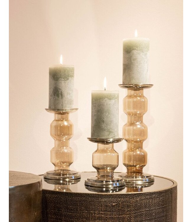 Glass chandelier rolls, brown luster (ø 13 x 14,5 cm)