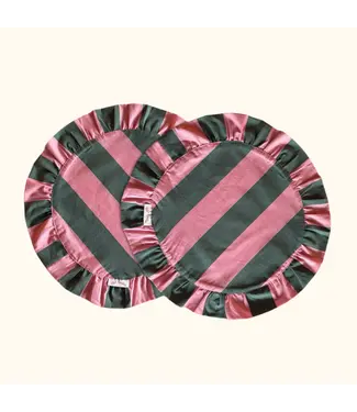 Clubcarlotta Darcy Placemat set of 2 - pink/green stripes