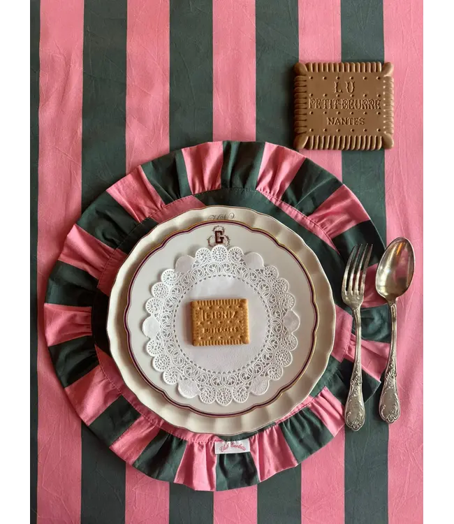 Clubcarlotta Darcy Placemat set of 2 - pink/green stripes