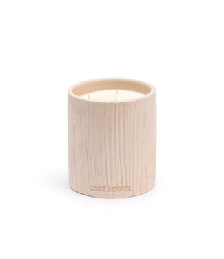 Côté Bougie BOUGIE CERAMIQUE STRIEE WHITE S FLEUR  D'ORANGER