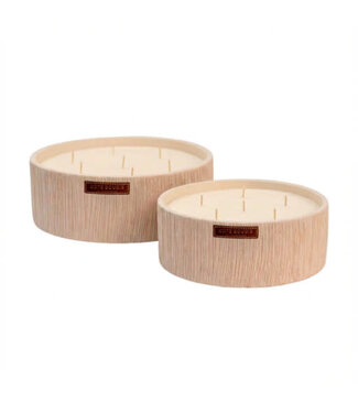 Côté Bougie BOUGIE PLATE STRIEE BLANCHE L / MON BEL  ORANGER