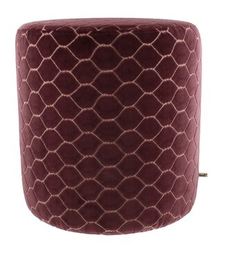 Claudi Small Pouf Ø42x48cm / Farray Aubergine