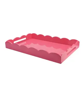 Addison Ross Watermelon Large Lacquered Scallop Ottoman Tray
