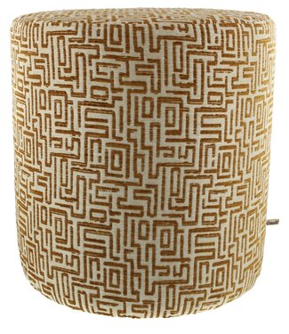 Claudi Small Pouf Ø42x48cm / Rocco Mustard