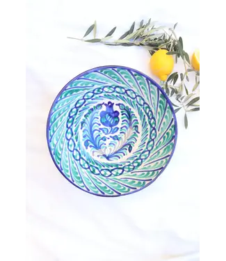 Lenta Living Schaal 30 cm blauw met turquoise