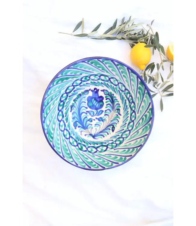 Lenta Living Schaal 30 cm blauw met turquoise