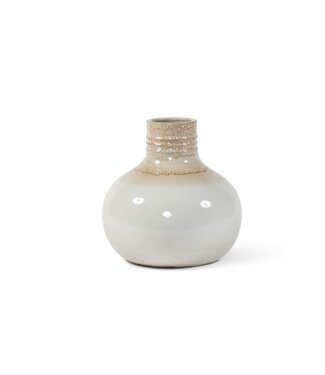 Bottle beige glazed ribbed large - Ø43 x 40 m