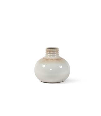 Bottle beige glazed ribbed  medium (⌀ 33 x 30 cm)