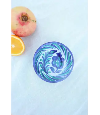 Lenta Living Tapasschaaltje 10 cm blauw met turquoise