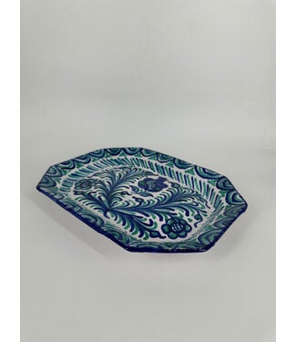 Lenta Living Serveerschaal blauw met turquoise