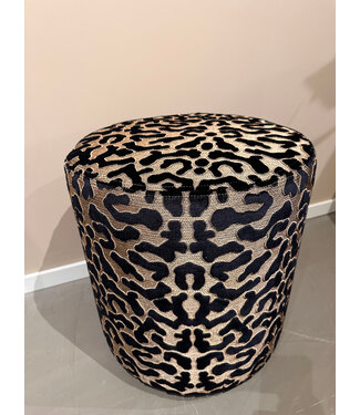 Claudi Small Pouf Ø42x48cm / Talissa Indigo/Gold