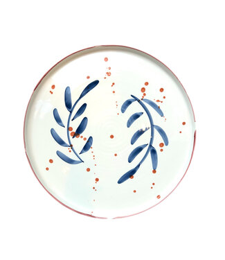 Val Pottery Platter gabriela Blue feather