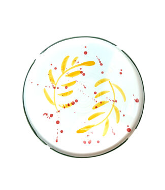 Val Pottery Platter Gabriela Yellow feather