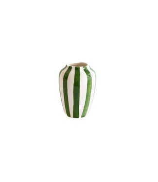 Val Pottery Funky Flower XX Large Dark green stripes