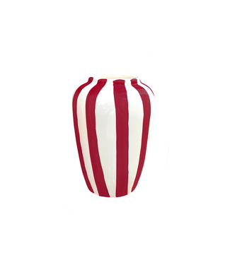 Val Pottery Funky Flower XX Large Bordeaux stripes