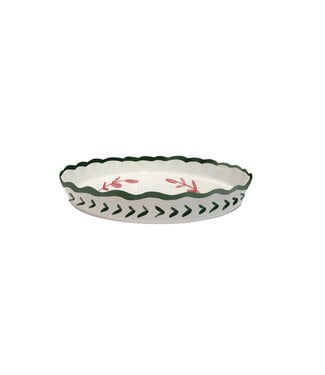Val Pottery Pie plate Green