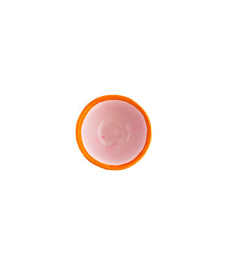 Val Pottery Bowl Inez Base Pink, Edge Orange