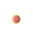 Val Pottery Plate Estela Base Pink, Edge Yellow
