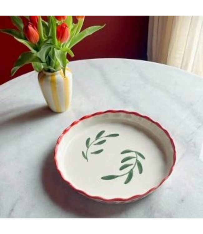 Val Pottery Pie plate Red