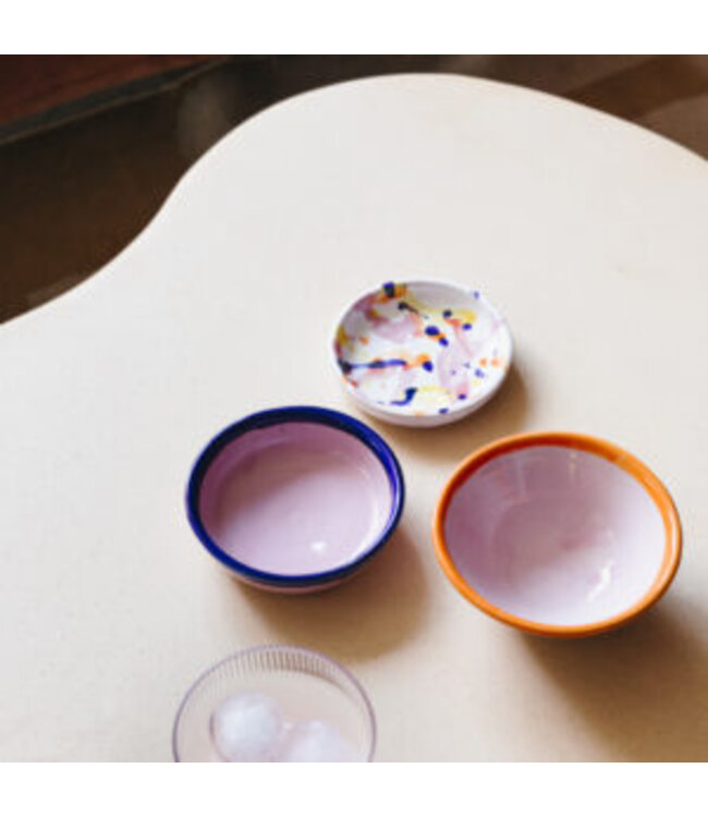 Val Pottery Bowl Joana Base Yellow, Edge Pink
