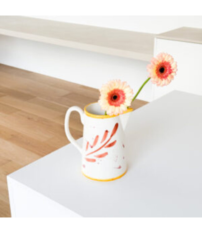 Val Pottery Carafe Carlos Dark orange feather