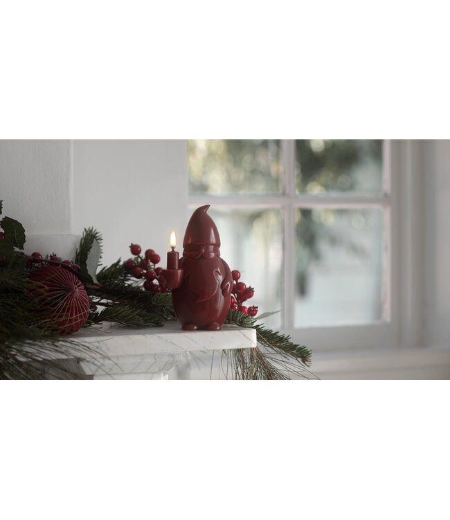 Uyuni LED kaars Santa Claus, Carmine red,  Smooth, 10x17 cm