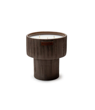 Côté Bougie Bougie Coupe Striee Grise M / Oud Santal