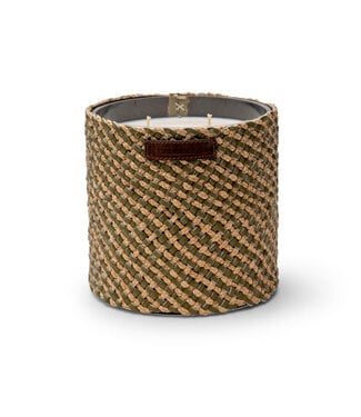 Côté Bougie Bougie Raphia Cuir Noria (Kaki) L / Rose Oud