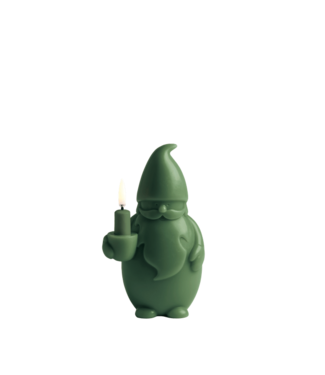 Uyuni LED kaars Santa Claus, Olive green,  Smooth, 10x17 cm