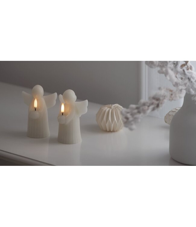 Uyuni LED candle Engel, Vanilla, Smooth,  9x12 cm, 2-pack