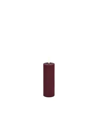 Uyuni LED melted pillar candle, Wine red, Smooth,  5x14,5 cm