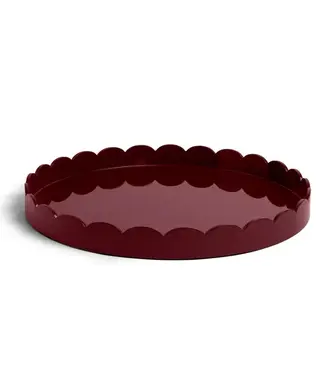 Addison Ross Cherry  Round Large Lacquered Scallop Tray