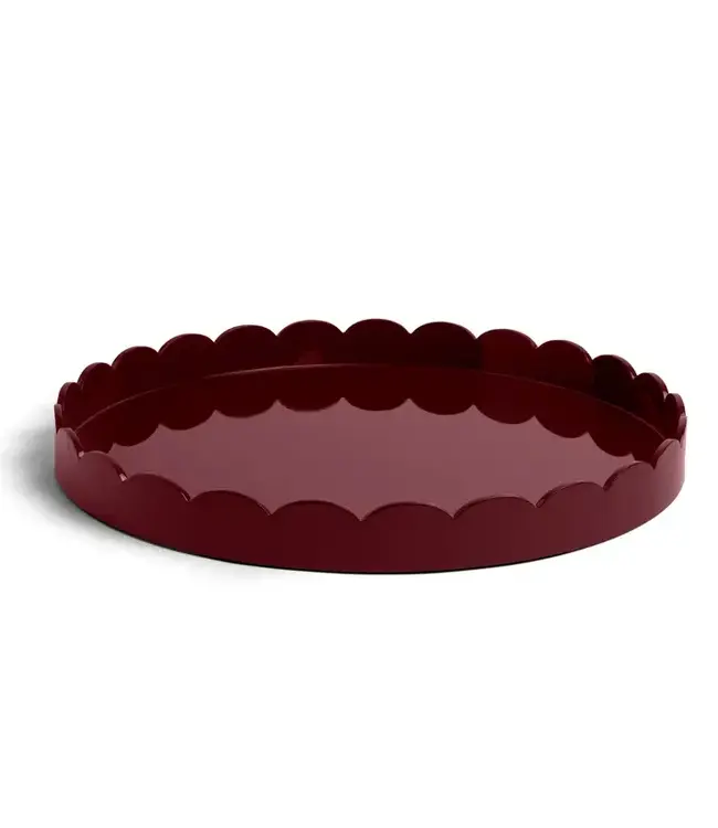Addison Ross Cherry  Round Large Lacquered Scallop Tray