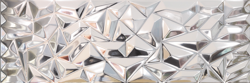 Porcenalosa wandtegel Prisma Zilver Metal Look 33,3x100 cm