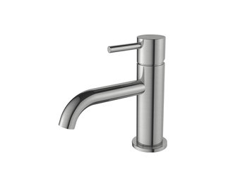 Regn lage wastafelmengkraan met coldstart, geborsteld nikkel