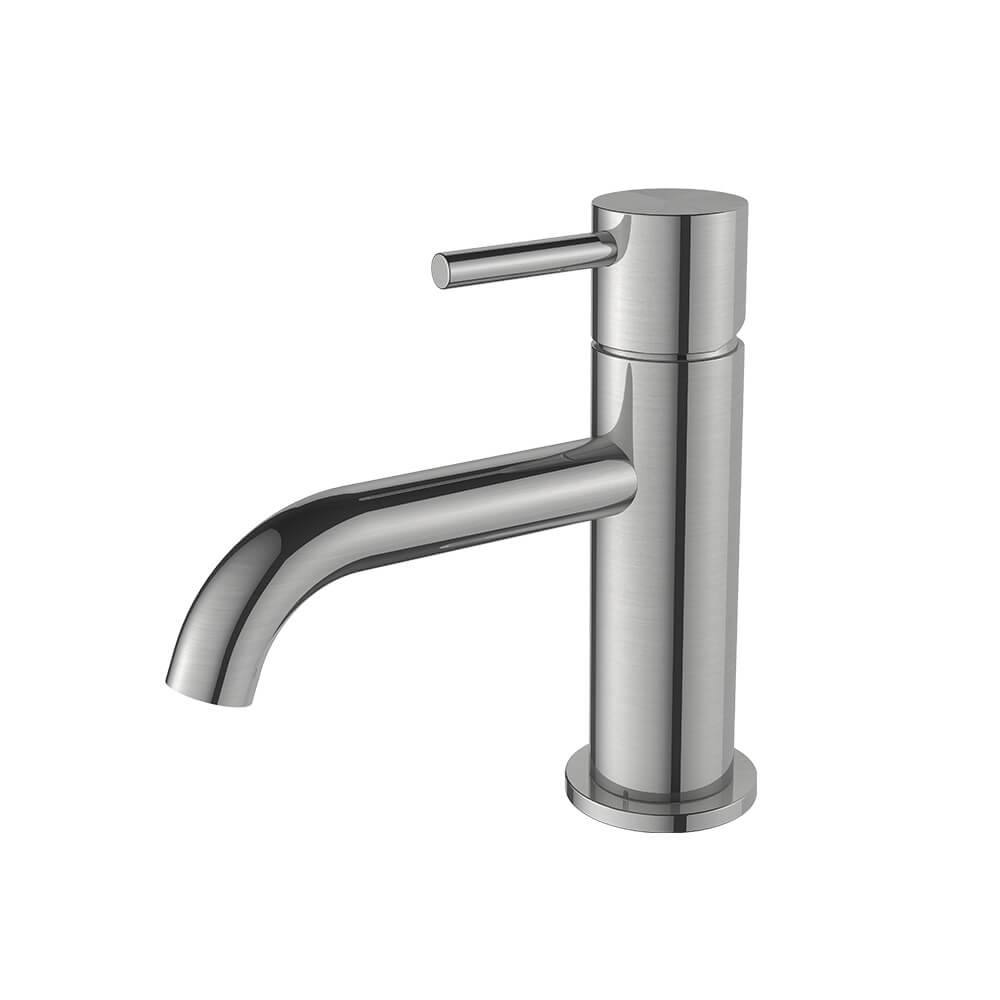 Regn lage wastafelmengkraan met coldstart, geborsteld nikkel