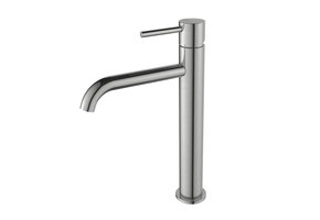 Regn hoge wastafelmengkraan met coldstart, geborsteld nikkel