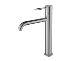 Regn hoge wastafelmengkraan met coldstart, geborsteld nikkel