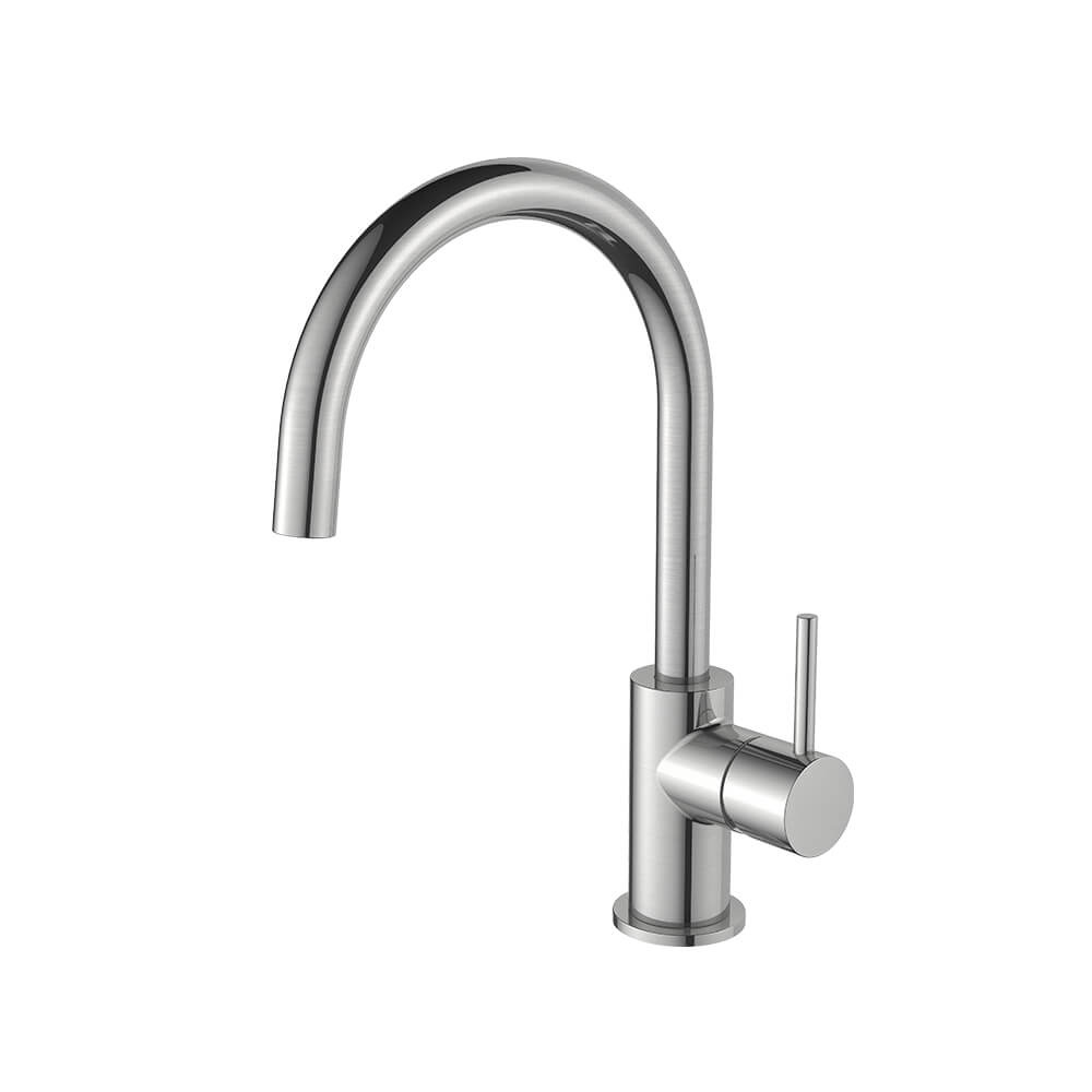 Regn keukenmengkraan met coldstart, geborsteld nikkel