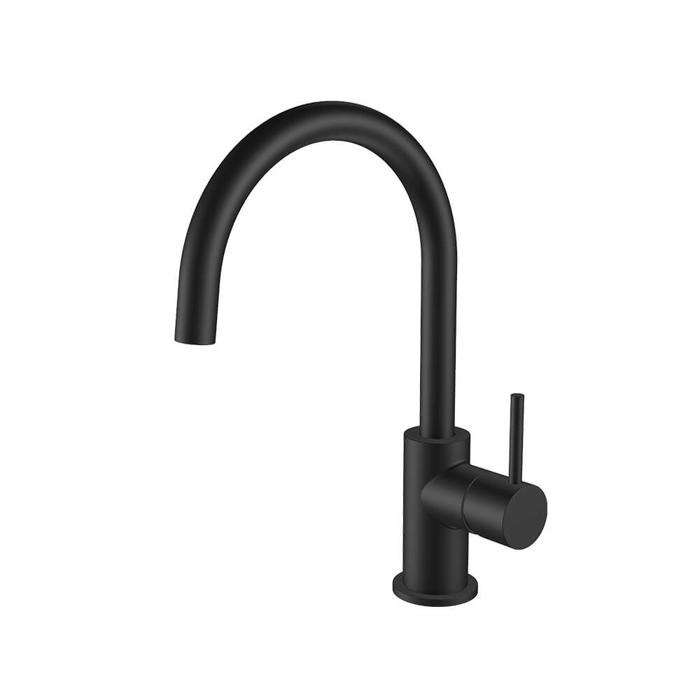 Regn keukenmengkraan met coldstart, mat zwart