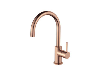 Regn keukenmengkraan met coldstart, geborsteld koper