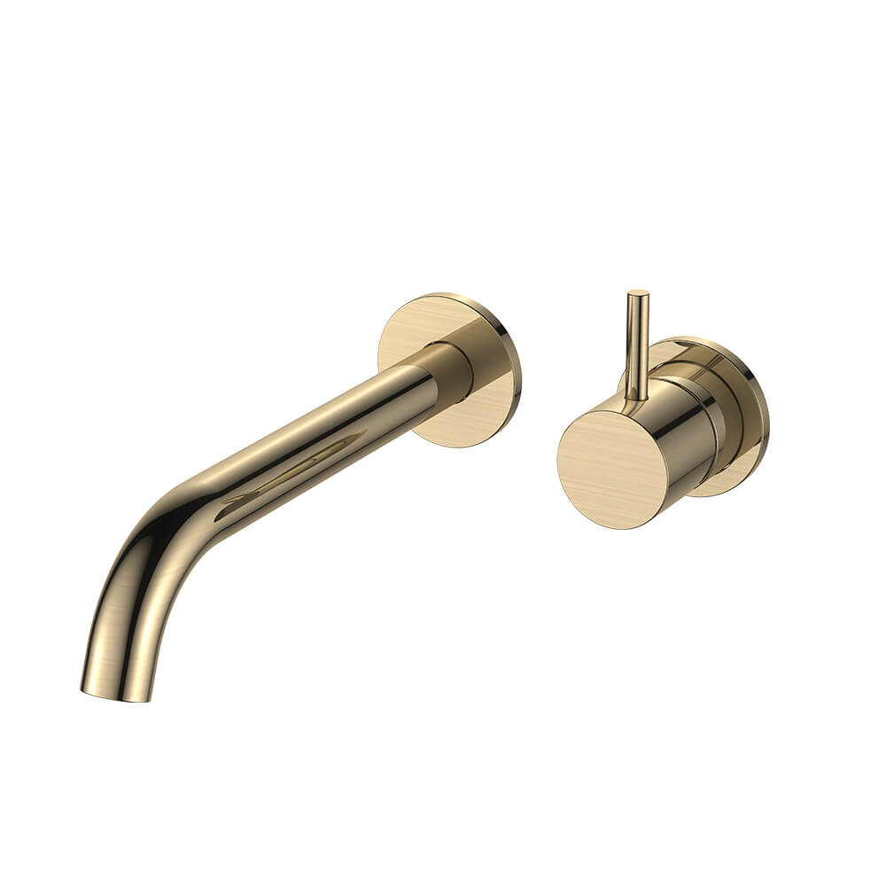 Regn 2-gats inbouw wastafelmengkraan met coldstart, geborsteld goud