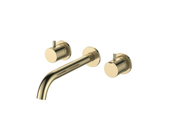 Regn 3-gats inbouw wastafelmengkraan, geborsteld goud