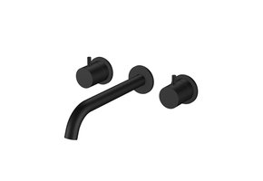 Regn 3-gats inbouw wastafelmengkraan, mat zwart