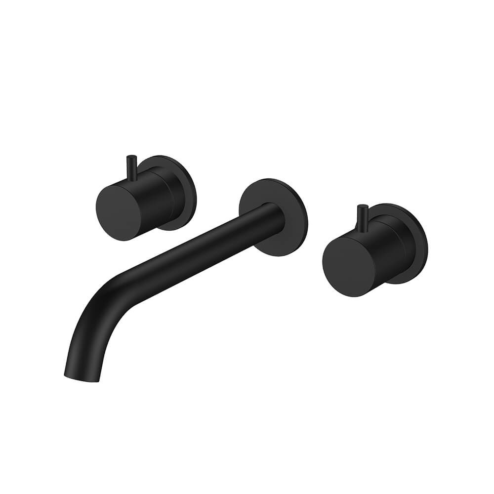 Regn 3-gats inbouw wastafelmengkraan, mat zwart