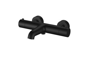 Regn thermostatische badmengkraan, mat zwart