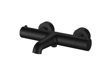 Regn thermostatische badmengkraan, mat zwart