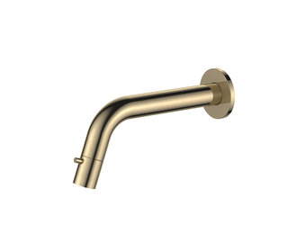 Regn fonteinkraan gebogen inbouw - inkortbaar, geborsteld goud