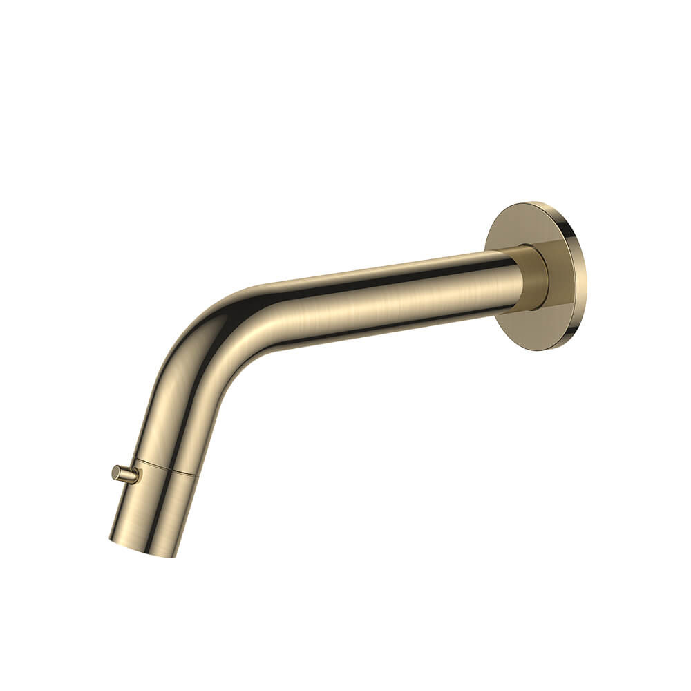 Regn fonteinkraan gebogen inbouw - inkortbaar, geborsteld goud