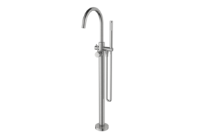 Regn vrijstaande badkraanmengkraan, geborsteld nikkel